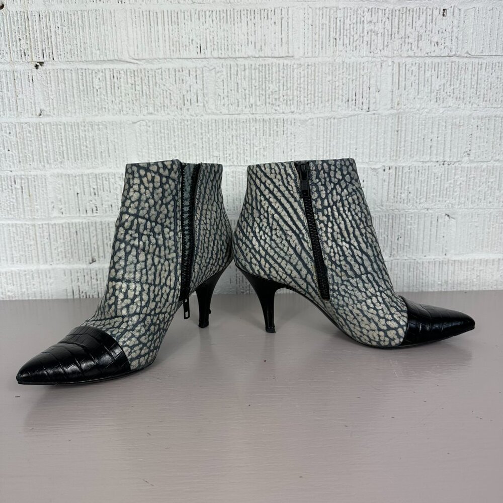 3.1 Phillip Lim Women's Maggie Leather Ankle Boots Booties Black Gray Size 36/6